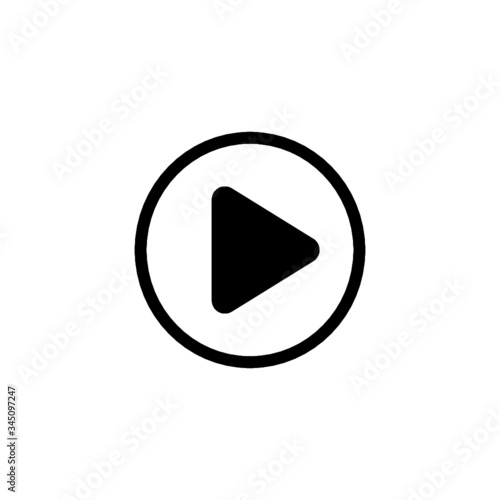 video play button icon isolated on transparent background. black symbol for your design. vector illustration, easy to edit.
