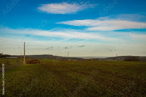 Landscape with blue sky