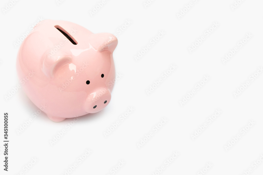 Piggy bank pink pig isolate