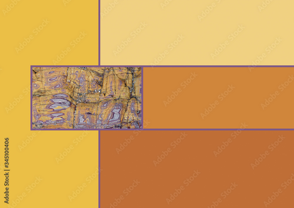 Fototapeta premium Palette nuancier Trend 2020 Color couleur jaune brun orangé cailloux color chart yellow pebbles 