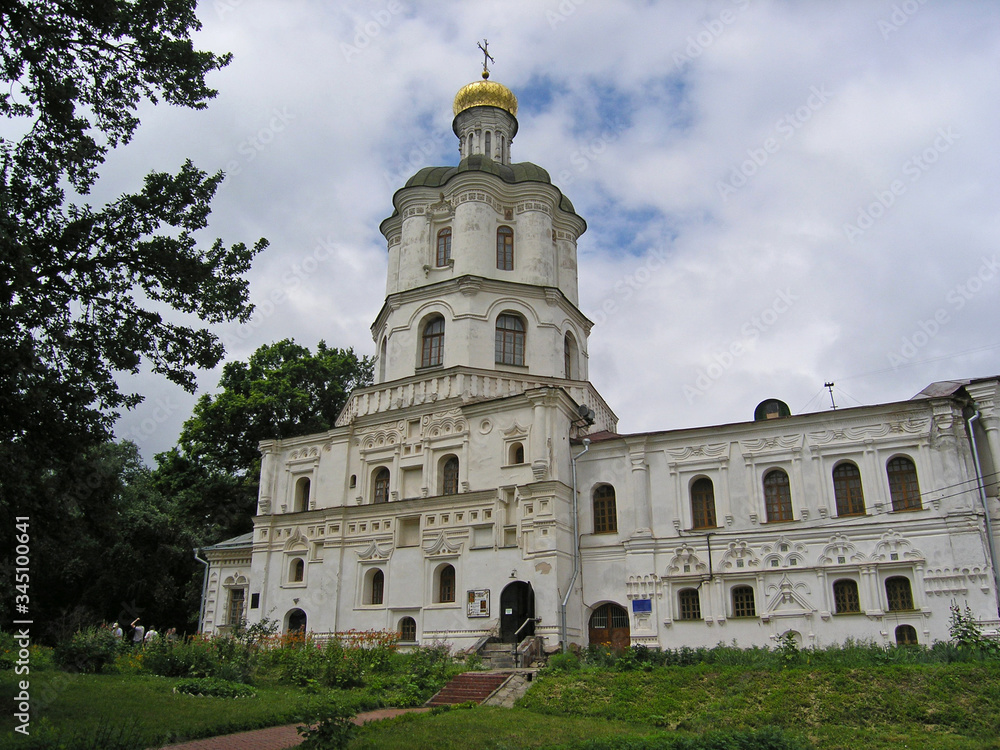 The ancient building of the Chernihiv Collegium, built in 1700, summer day