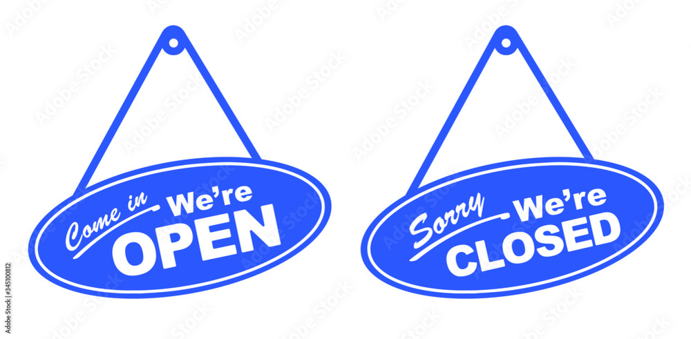 open closed sign on white background Stock Vector | Adobe Stock