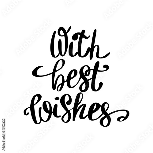 With Best Wishes lettering on white background
