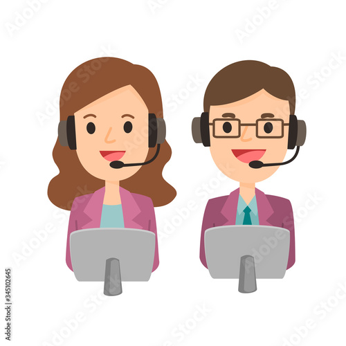 Cartoon Online customer service  vector