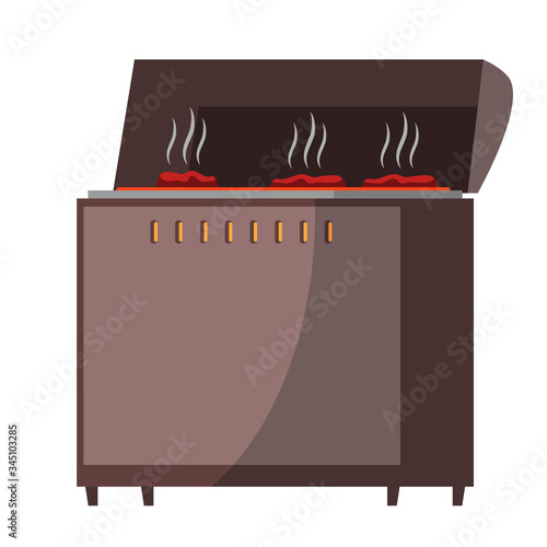 Vector flat illustration of barbecue brazier isolated