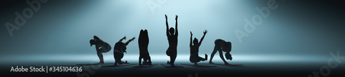 3d illustration,, Womans doing yoga