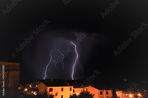 lightning strike at night