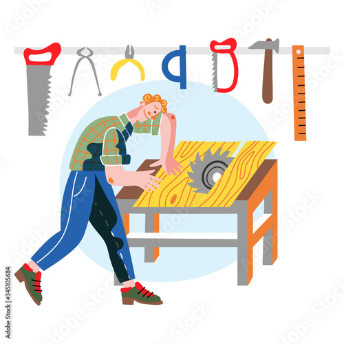 Vector character illustration of man hobby