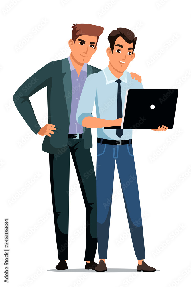 Vector character illustration people work in office Vector character illustration people work in office