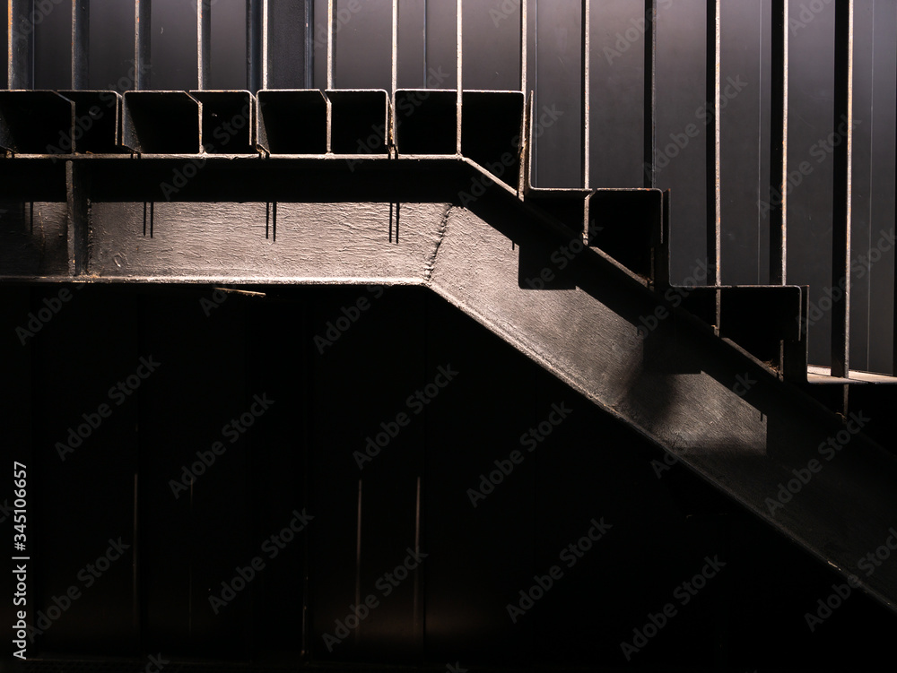 Obraz premium Side Structure of The Steel Ladder and The Shadow