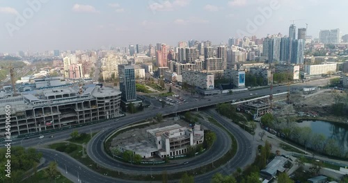 aerial view of city of Kyiv Ukraine