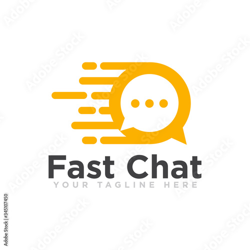 Chat Logo Design Vector Illustration