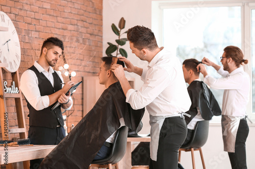 Young man with professional...