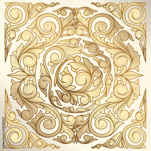 Golden ornate decorative vintage design