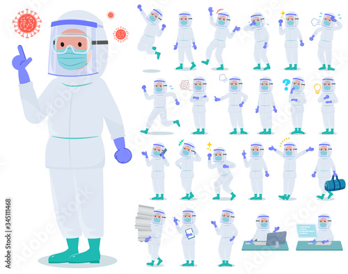 flat type Protective clothing man_emotion