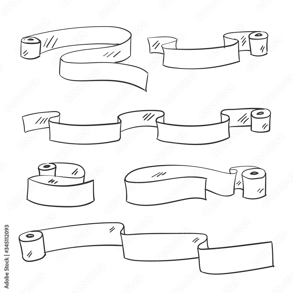 Toilet paper banners, Hand drawn vector set Stock Vector Adobe Stock