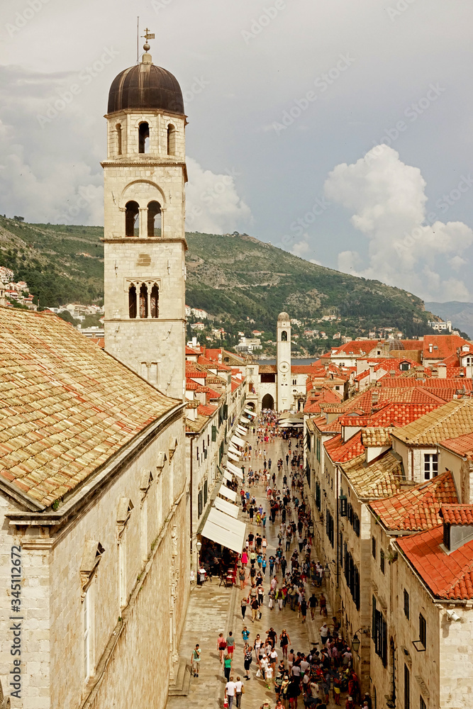Stradun, old main street in Dubrovnik, Ragusa, Croatia