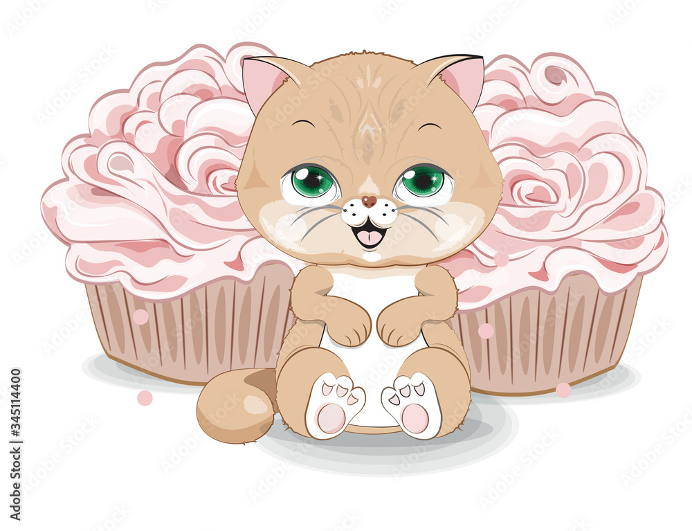 cat with cupcake cat with cupcake