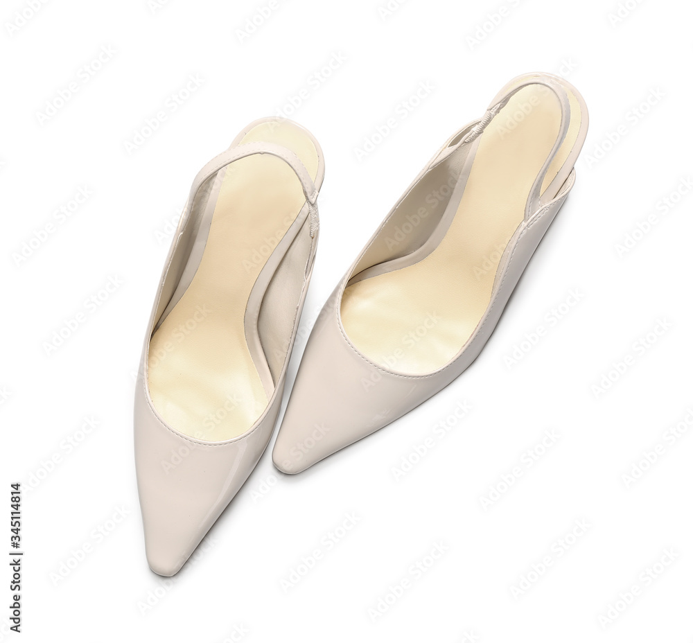 Stylish shoes on white background Stylish shoes on white background
