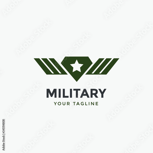 army military logo design template	

