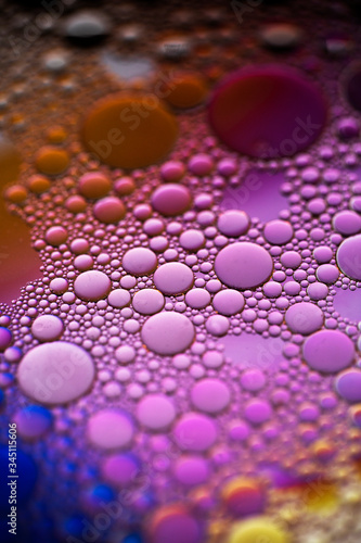 Colorful small and big bubbles.