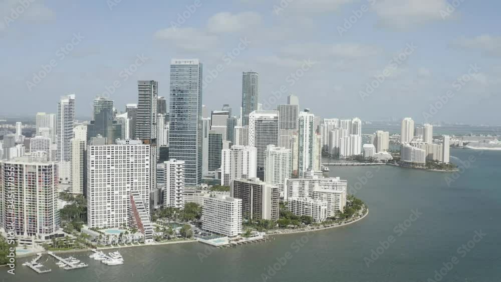 Aerial View Downtown Miami Florida including Bridge to Key Biscayne Aerial View Downtown Miami Florida including Bridge to Key Biscayne