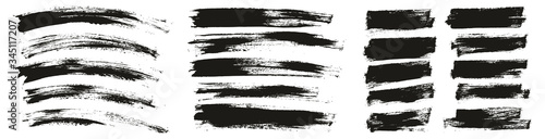 Flat Paint Brush Thin Curved & Long & Short Background High Detail Abstract Vector Background Set 