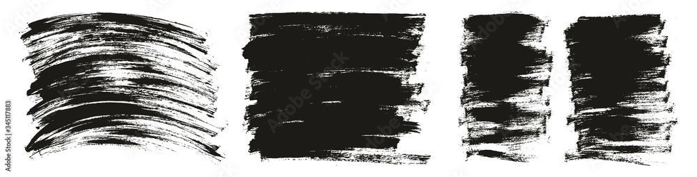 Fototapeta premium Flat Paint Brush Thin Curved & Long & Short Background High Detail Abstract Vector Background Set 