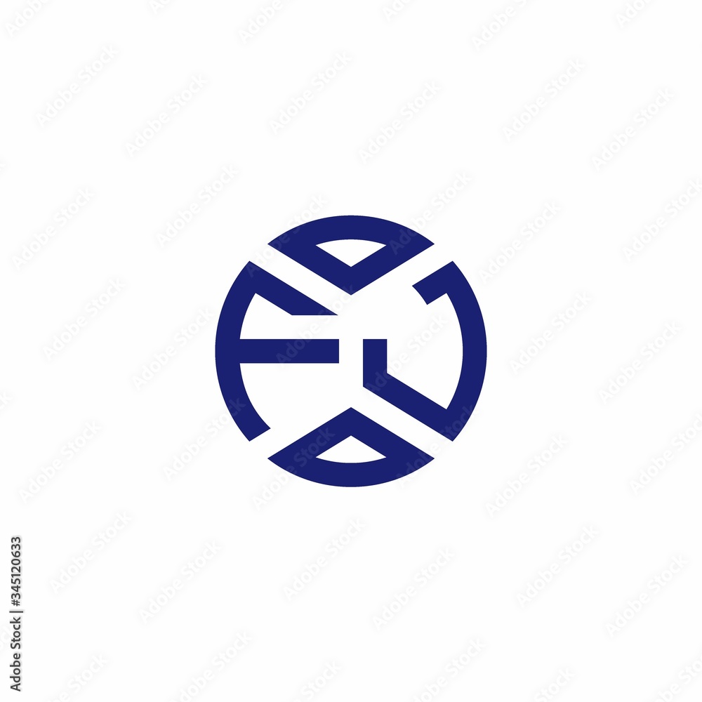 FJ monogram logo with abstract shapes in modern style FJ monogram logo with abstract shapes in modern style