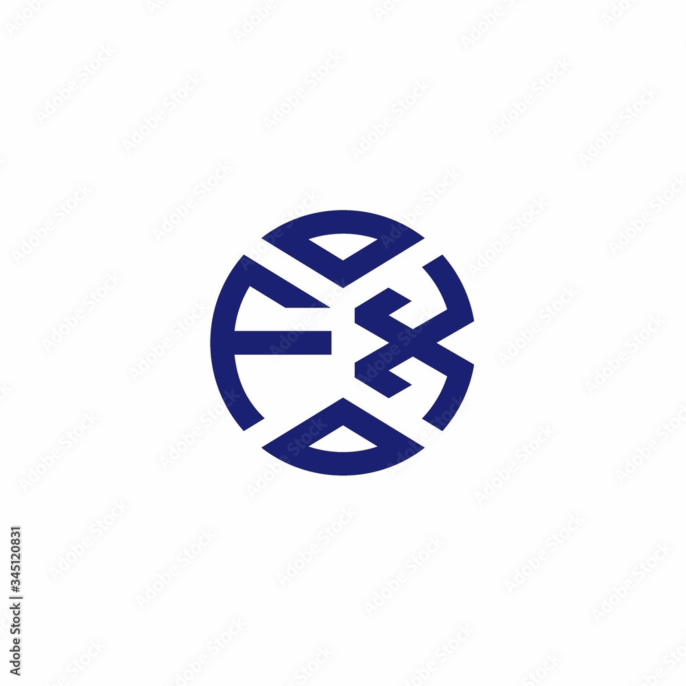 FX monogram logo with abstract shapes in modern style FX monogram logo with abstract shapes in modern style