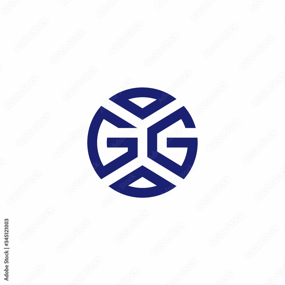 GG monogram logo with abstract shapes in modern style GG monogram logo with abstract shapes in modern style