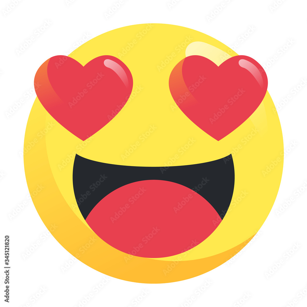 Cute feeling in love emoticon isolated on white background - emoji, smiley - vector illustration Cute feeling in love emoticon isolated on white background - emoji, smiley - vector illustration