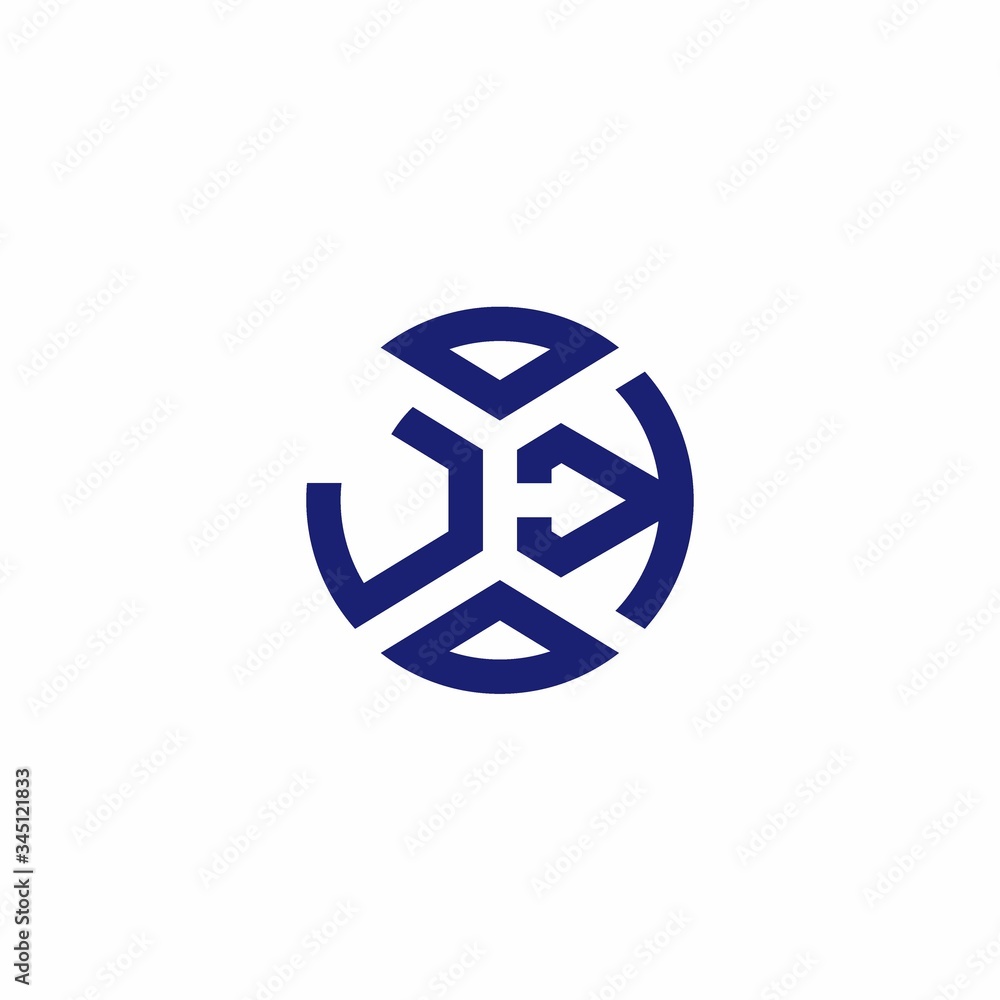 JK monogram logo with abstract shapes in modern style JK monogram logo with abstract shapes in modern style