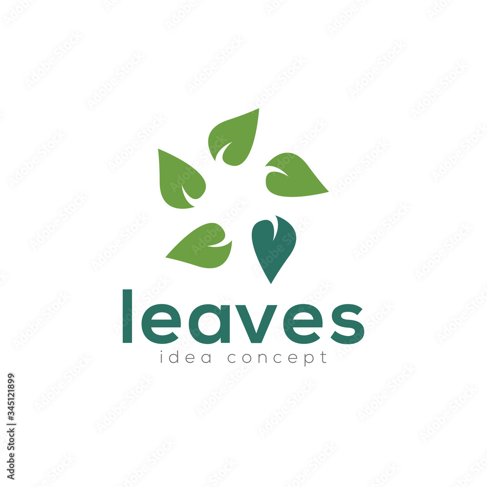 Fototapeta premium Creative Leaves Concept Logo Design Template