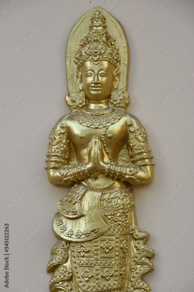 Golden Deva Portrait, Wat Phan On, Chiang Mai, Thailand