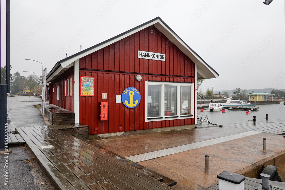 Arkosund, Sweden The Baltic Sea small boat harbour and harbour office. Arkosund, Sweden The Baltic Sea small boat harbour and harbour office.