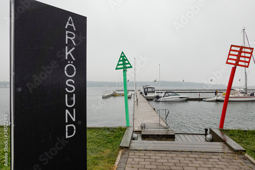 Arkosund, Sweden  The Baltic Sea small boat harbour. photo