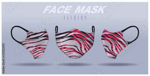 face mask design template, dust protection & breathing medical respiratory.
