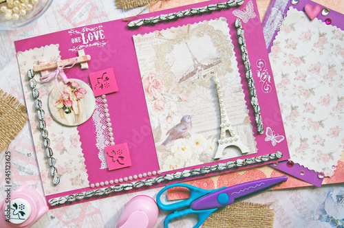 Scrapbooking Vintage. Handmade photo frame. Ballet. Photo frame for the ballerina.