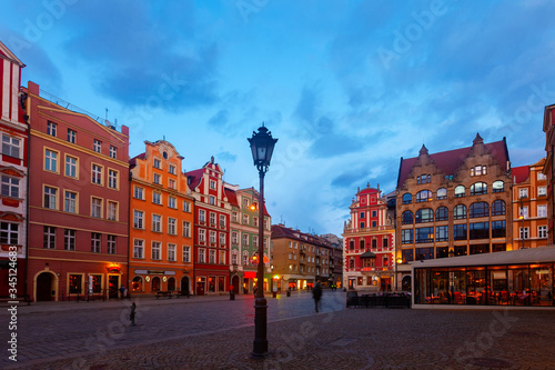 Market Square of Wroclaw at dusk