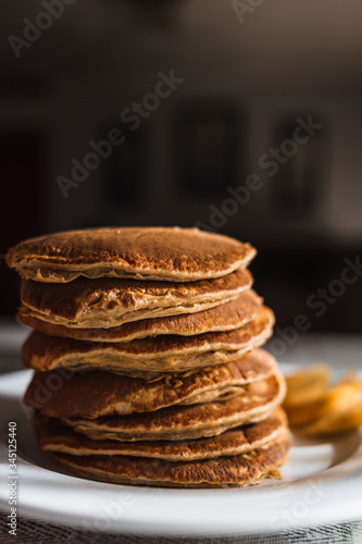 Wallpaper Mural Homemade pancake cake with butter and honey for breakfast Torontodigital.ca