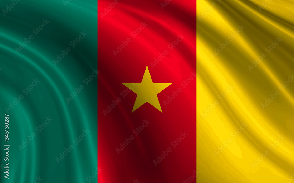 Cameroon flag with wind waves Cameroon flag with wind waves