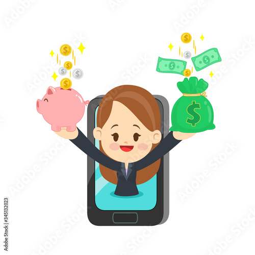 Cartoon Online customer service  vector