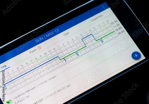 Εκτύπωση καμβά Electronic logging device for trucking industry with hours of service displayed