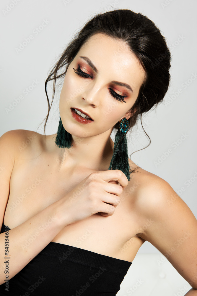 Beautiful woman with strong colour make-up Beautiful woman with strong colour make-up
