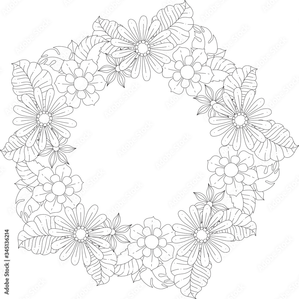 vector floral wreath frame on transparent background vector floral wreath frame on transparent background