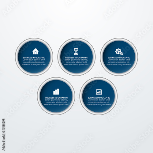 Unique Business Infographics with 4 options. Vector infographic element. - Vector © Vectosome