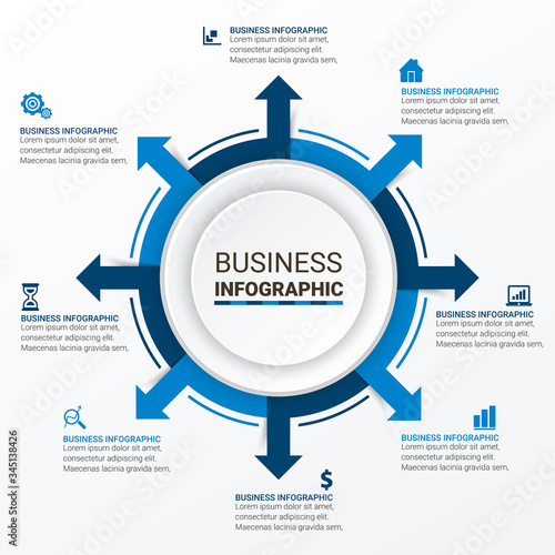 Unique Business Infographics with 4 options. Vector infographic element. - Vector
