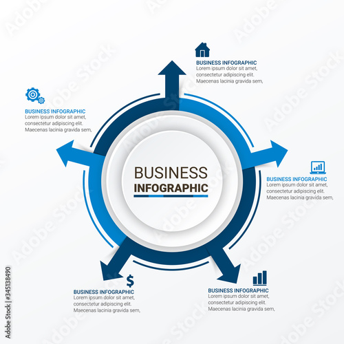 Unique Business Infographics with 4 options. Vector infographic element. - Vector