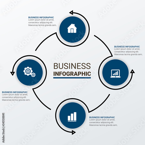 Modern Infographic choice template with 4 options. Vector infographic element. - Vector